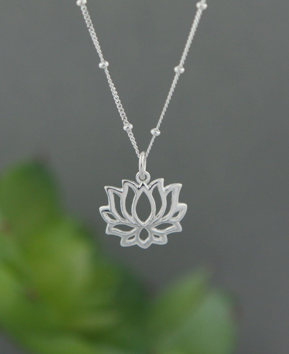 Sterling Silver Lotus Bloom Necklace | Buddha Groove