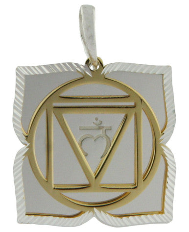 Chakra Jewelry Pendants in Silver and Gold Layered Style