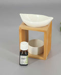 Ceramic and Bamboo Oil Burner Set Essential Oil