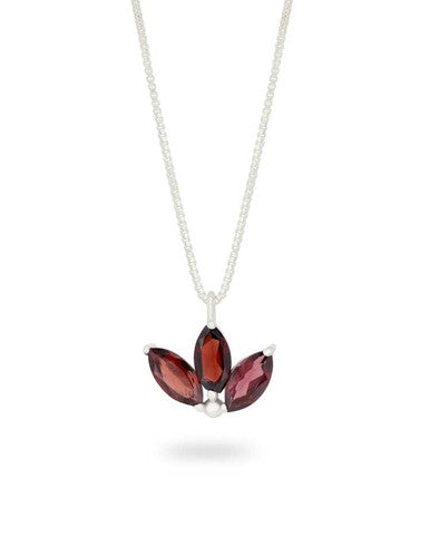 Dainty Lotus Birthstone Sterling Silver Necklace