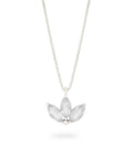 Dainty Lotus Birthstone Sterling Silver Necklace