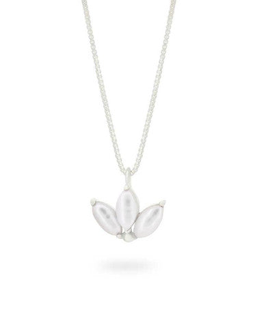 Dainty Lotus Birthstone Sterling Silver Necklace