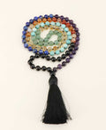 108 Knotted Gemstone Beads Chakra Meditation Mala - Prayer Beads 6mm