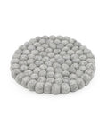 Cozy Gray Pom-Pom Trivet, Nepal