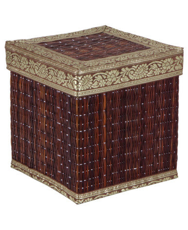 Fair Trade Seagrass Decorative Indian Border Storage Box