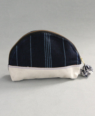 Guatemalan Indigo Stripe Zipper Pouches