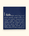 “I Am” Daily Affirmation Wall Art – Bamboo Print Inspirational Leatherette Hanging