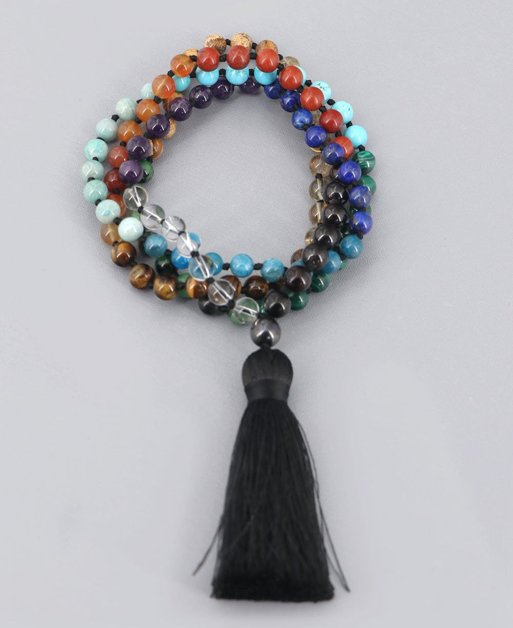 15 Gemstones Seven Chakra Premium Mediation Mala - Prayer Beads