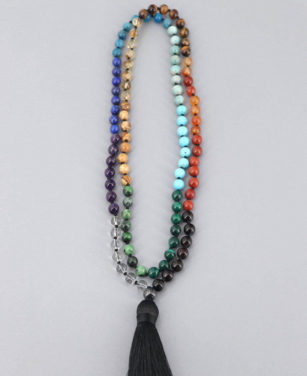 15 Gemstones Seven Chakra Premium Mediation Mala - Prayer Beads