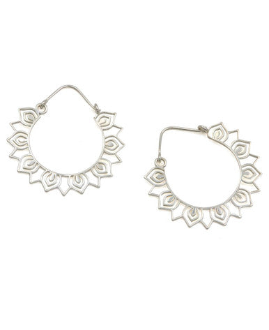 Lotus Petal Hoop Earrings