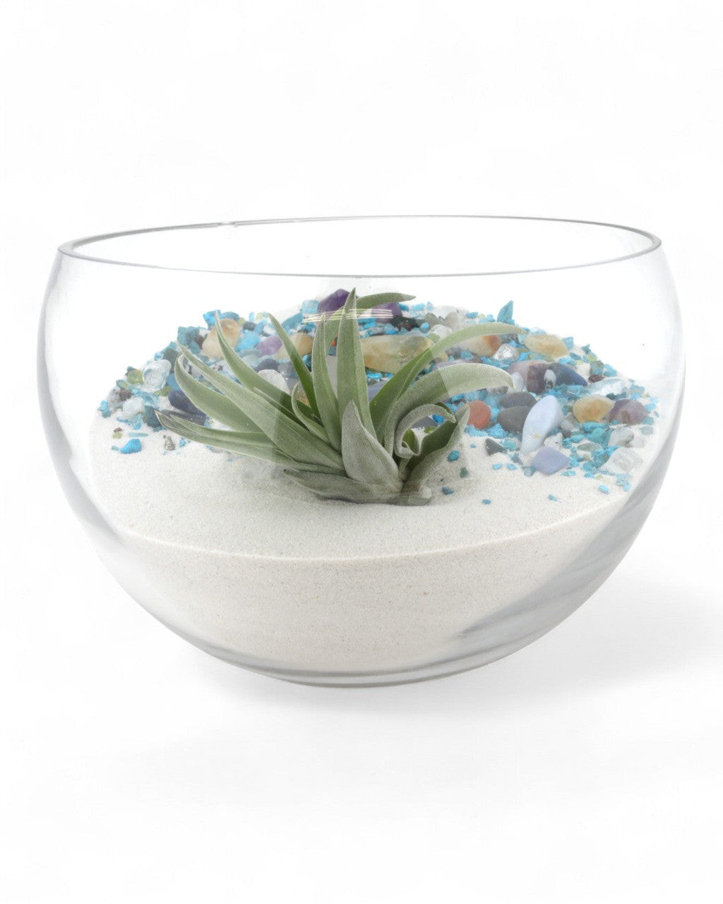 Multicolor Gemstone Terrarium with Healing Quartz