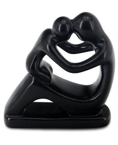 Abstract Mother and Baby Soapstone Statue, Crafted in Kenya