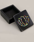 Artistic Beaded Soapstone Lotus Trinket Box, Crafted in Kenya