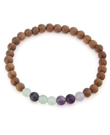 Gemstone and Sandalwood Mala Beaded Bracelet