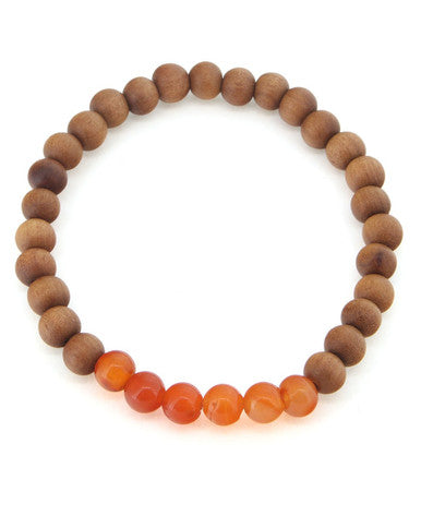 Gemstone and Sandalwood Mala Beaded Bracelet