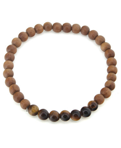 Gemstone and Sandalwood Mala Beaded Bracelet