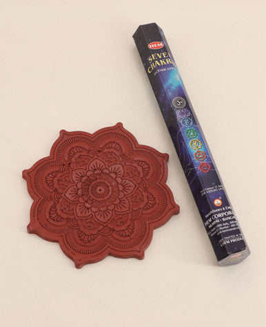 Concrete Boho Incense Burner with Chakra Incense Pack
