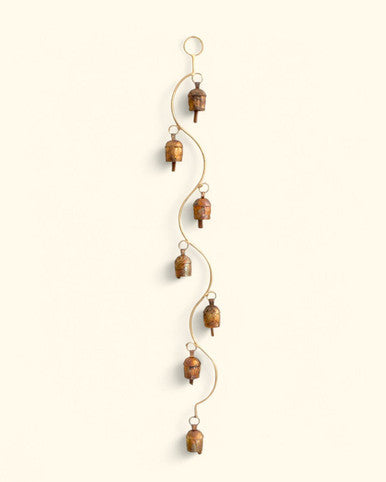 Curved Stem Wind Chime with Indian Bells, Fairtrade