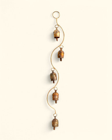 Curved Stem Wind Chime with Indian Bells, Fairtrade