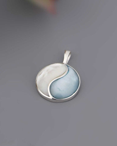 Sterling Silver Mother of Pearl Yin Yang Pendant