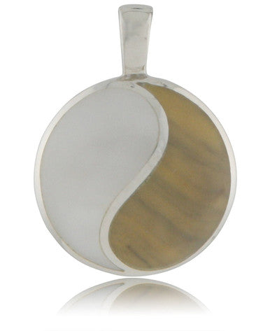 Sterling Silver Mother of Pearl Yin Yang Pendant