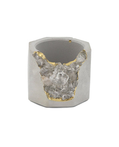 Small Gemstone and Concrete Air Plant or Tea-light Candle Holder