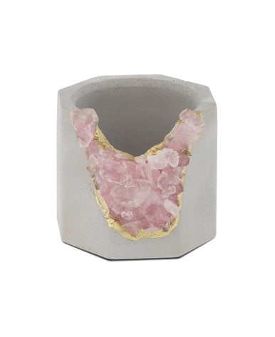 Small Gemstone and Concrete Air Plant or Tea-light Candle Holder