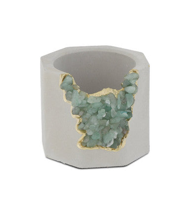 Small Gemstone and Concrete Air Plant or Tea-light Candle Holder
