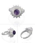 Sterling Silver and Gemstone Adjustable Chakra Rings, Sold Individually