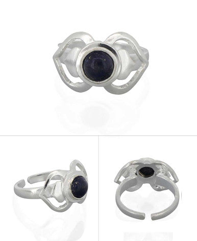 Sterling Silver and Gemstone Adjustable Chakra Rings, Sold Individually