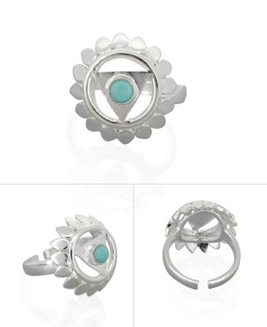 Sterling Silver and Gemstone Adjustable Chakra Rings, Sold Individually