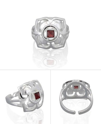 Sterling Silver and Gemstone Adjustable Chakra Rings, Sold Individually