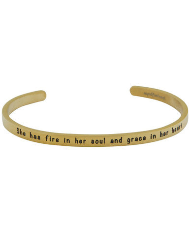 She Has Fire in Her Soul Inspirational Women's Cuff