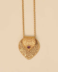 Birthstone  Gemstone Gold Plated Brass Lotus Petal Mandala Necklace
