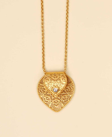 Birthstone  Gemstone Gold Plated Brass Lotus Petal Mandala Necklace