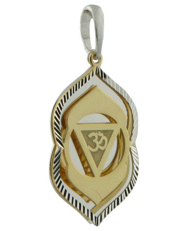 Chakra Jewelry Pendants in Silver and Gold Layered Style