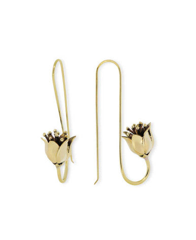 Lotus Design Threader Earrings