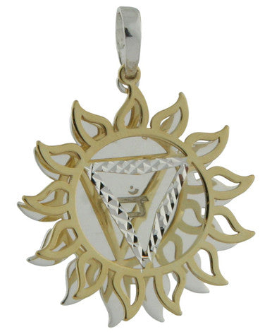Chakra Jewelry Pendants in Silver and Gold Layered Style