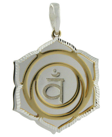 Chakra Jewelry Pendants in Silver and Gold Layered Style