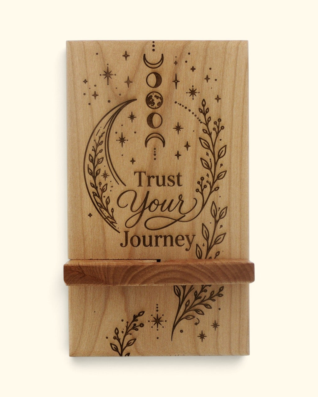 Trust Your Journey Wood Phone Stand