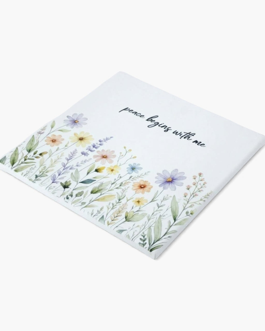 Peace Begins With Me Wildflower Canvas Print Wall Art
