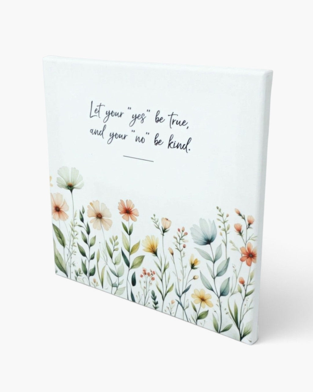 Yes Be True, No Be Kind Inspirational Canvas Print Wall Art