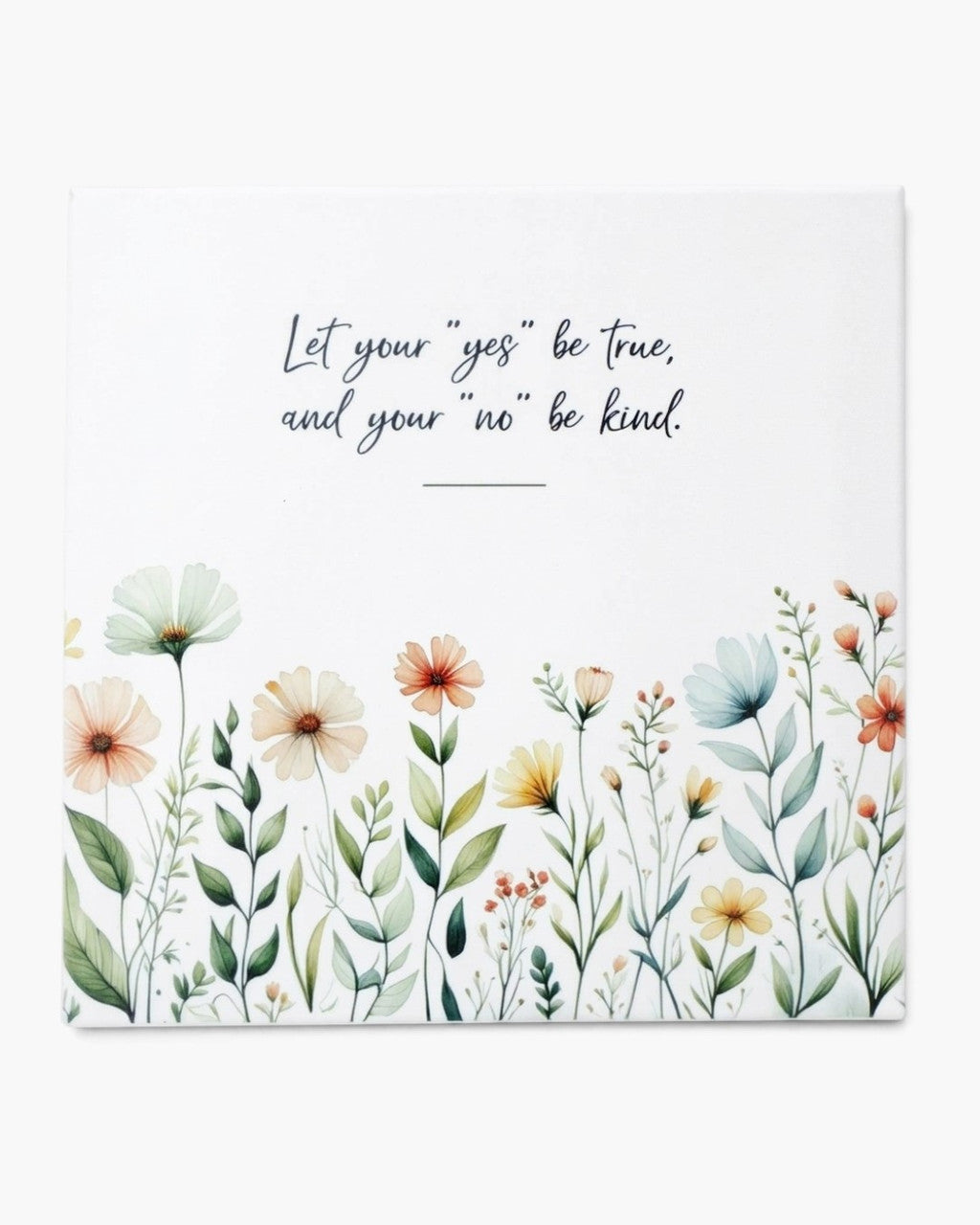 Yes Be True, No Be Kind Inspirational Canvas Print Wall Art