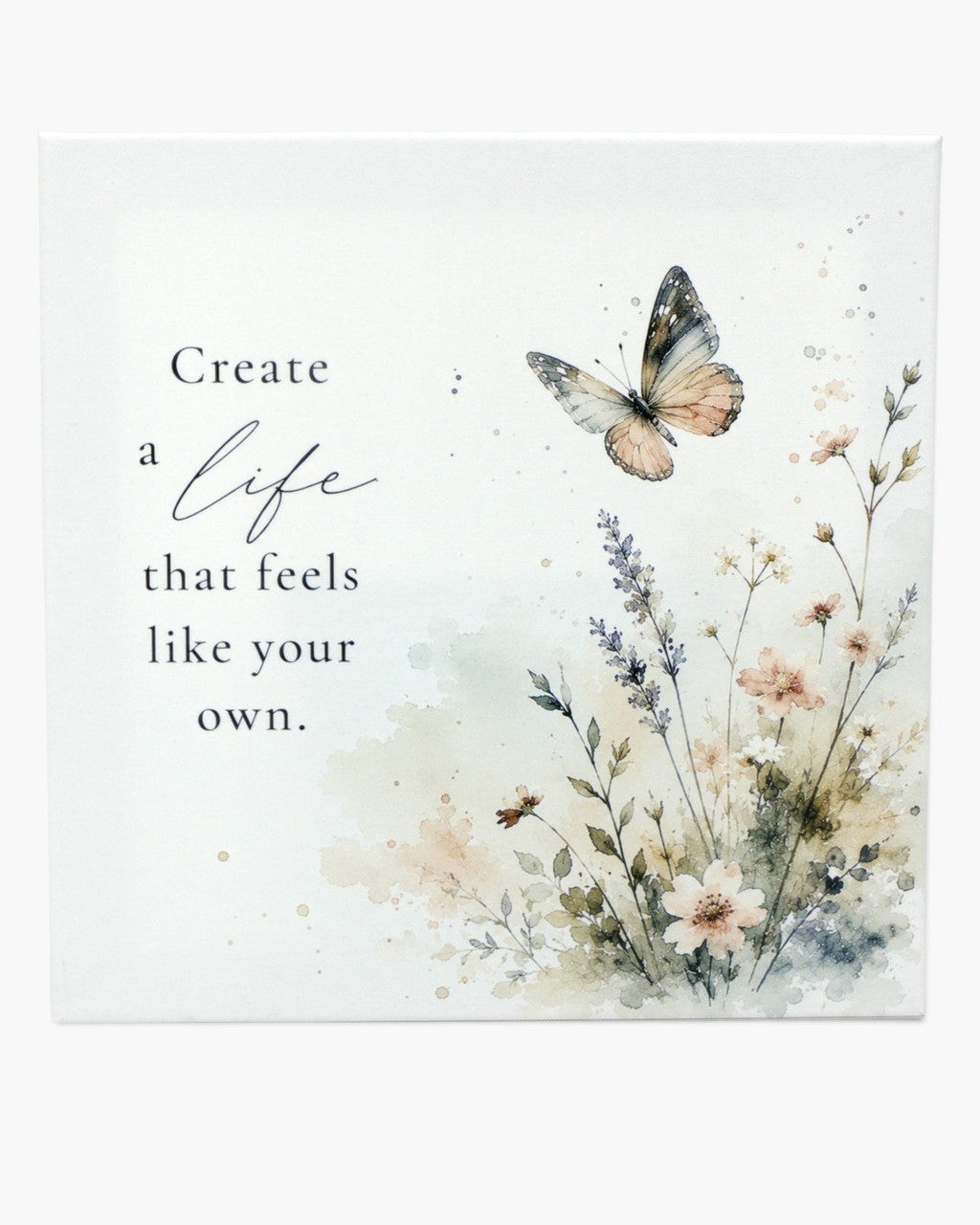 Butterfly Wildflower Life Canvas Print Wall