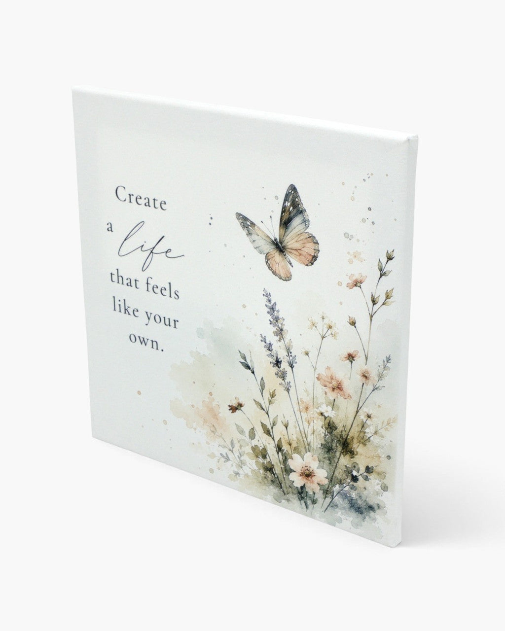 Butterfly Wildflower Life Canvas Print Wall