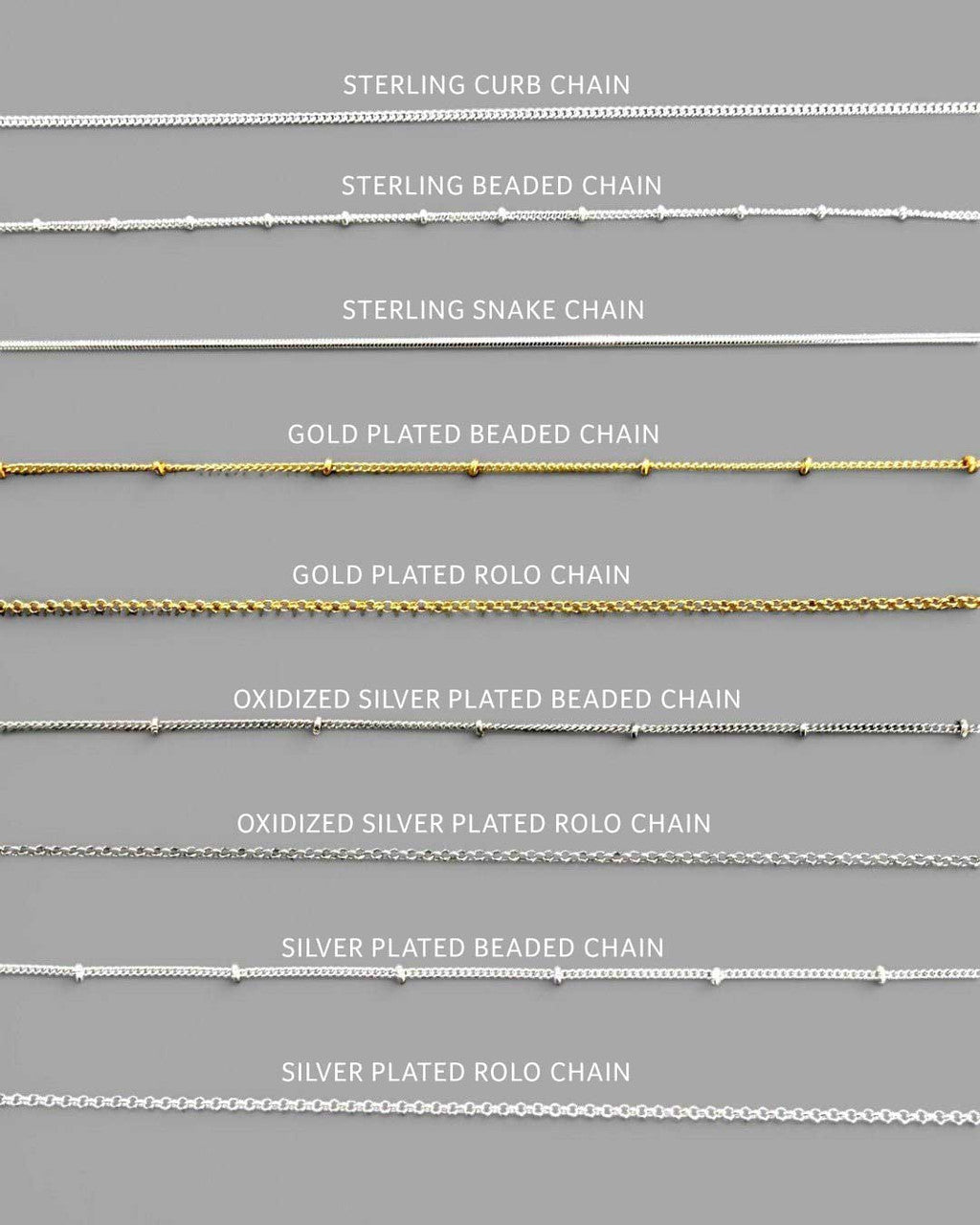 Chains for pendants and charms