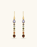 18K Gold-Plated Chakra Gemstone Drop Earrings