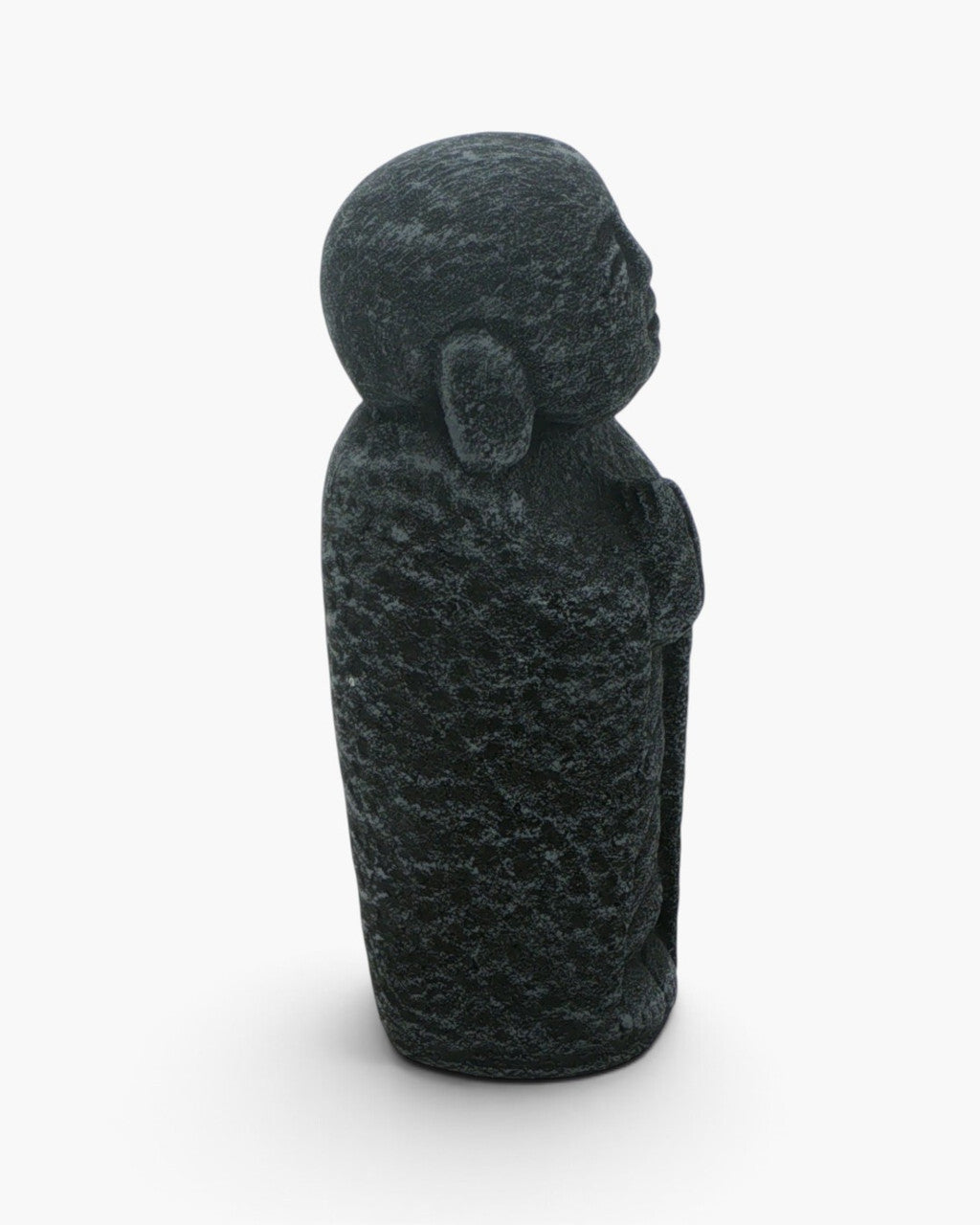 Volcanic Ash Jizo Garden Statue, 8 Inch Guardian Figure
