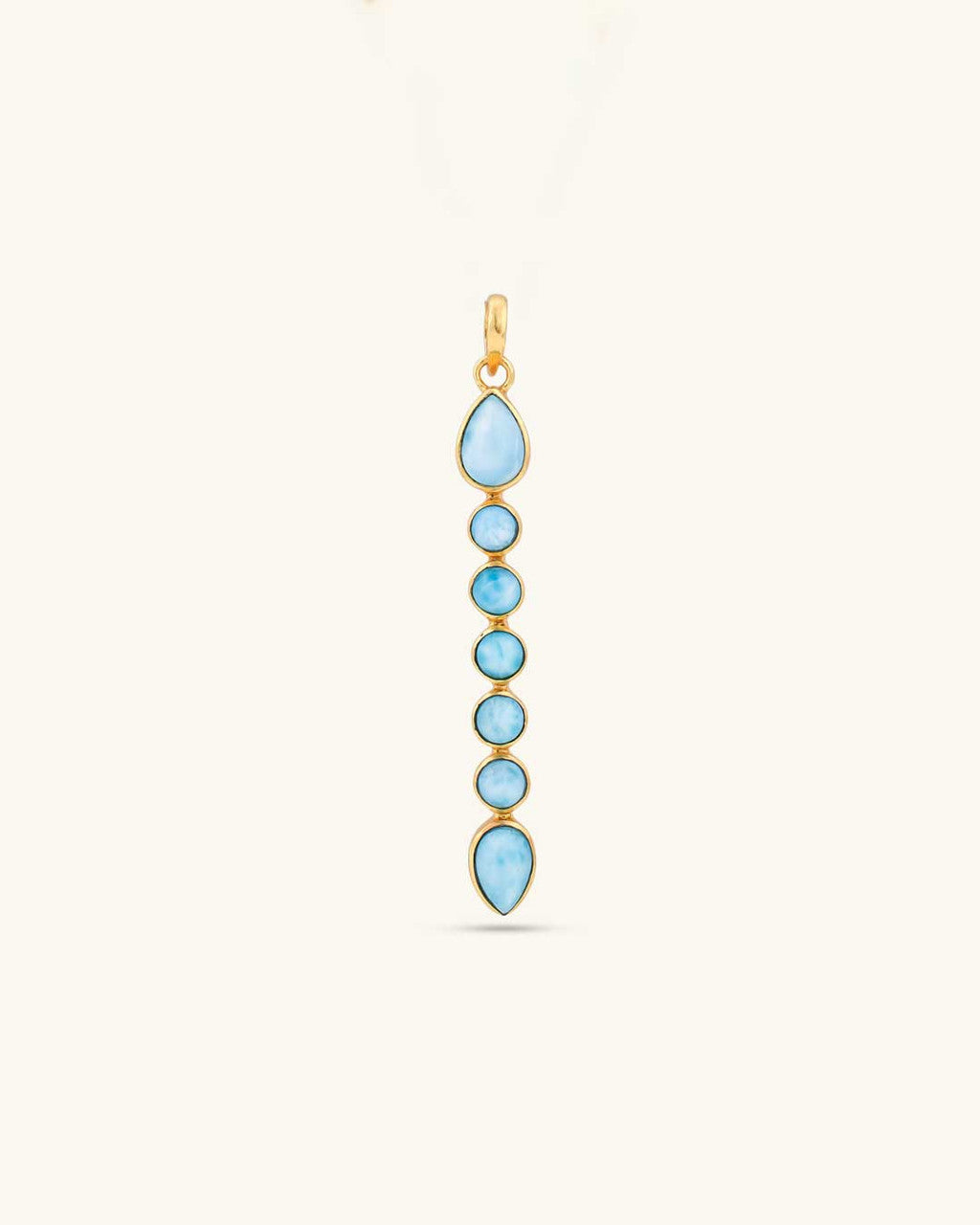 Gold-Plated Larimar Seven Stones Pendant