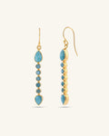 Seven-Stone Gold-Plated Calming Larimar Earrings